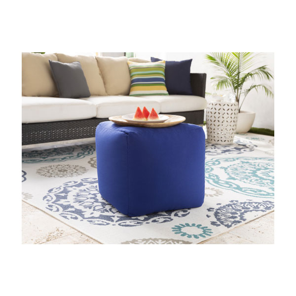Essien Pouf- Dark Blue by Surya - Image 3